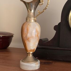 Vintage Onyx and Brass Bud Vase